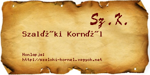 Szalóki Kornél névjegykártya