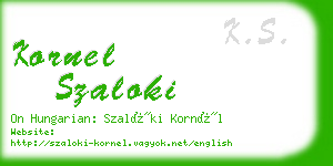 kornel szaloki business card